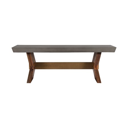 Armen Living Picadilly Rectangle Coffee Table in Acacia Wood and Concrete LCPJCOCC